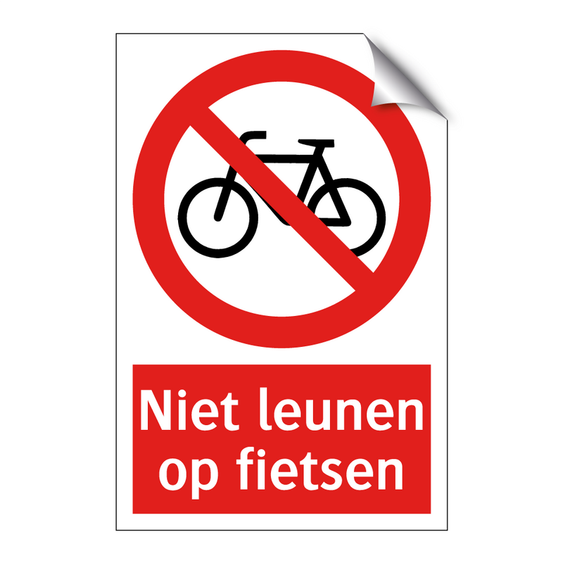 Niet leunen op fietsen