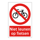 Niet leunen op fietsen