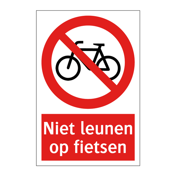 Niet leunen op fietsen