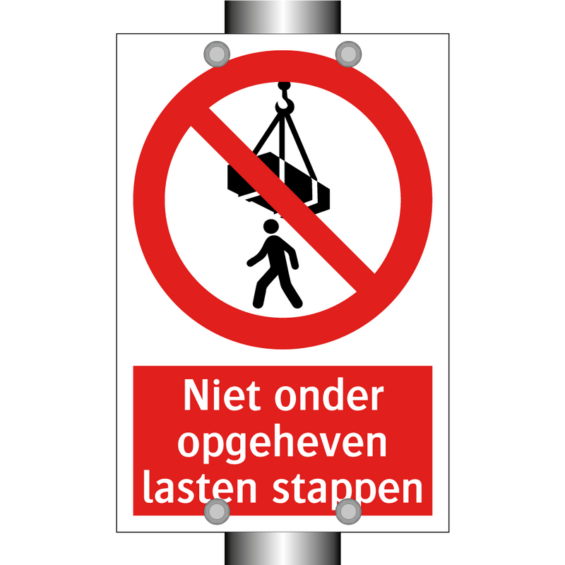 Niet onder opgeheven lasten stappen
