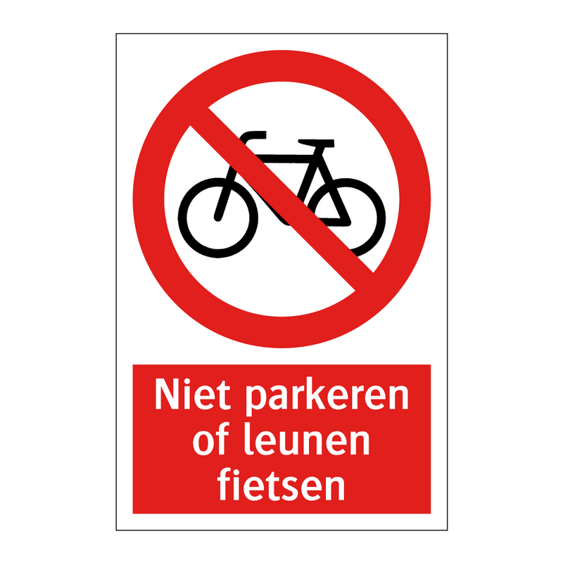 Niet parkeren of leunen fietsen