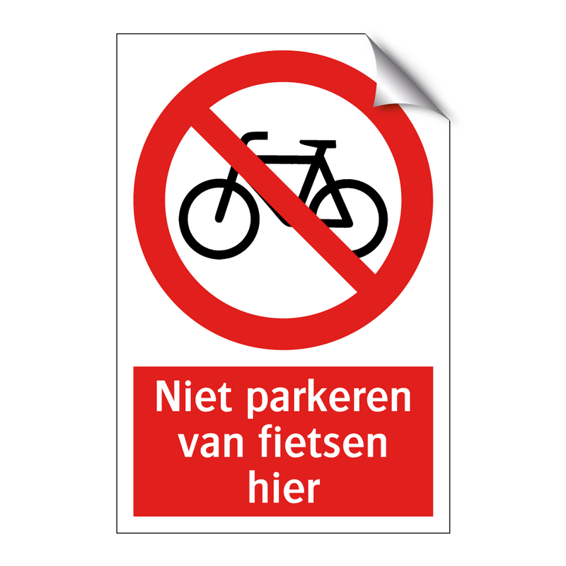 Niet parkeren van fietsen hier