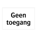 Geen toegang