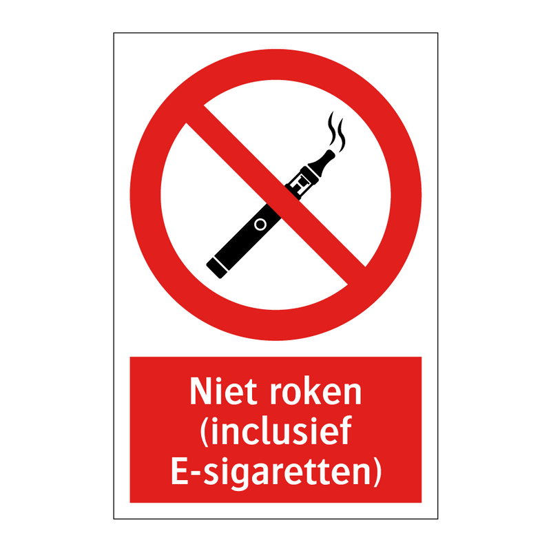 Niet roken (inclusief E-sigaretten)