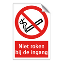 Niet roken bij de ingang