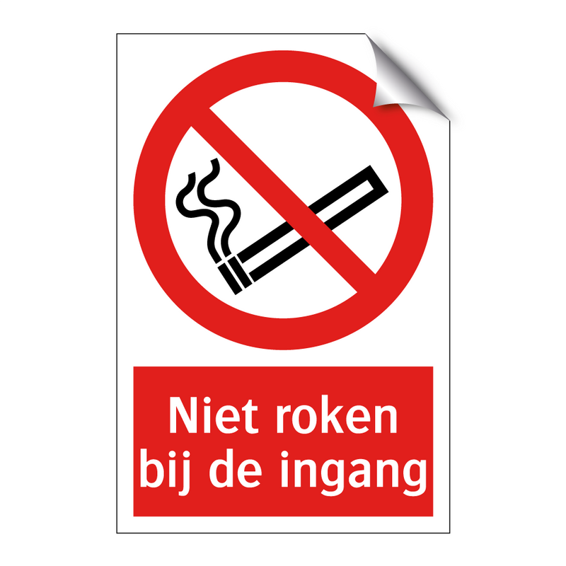 Niet roken bij de ingang