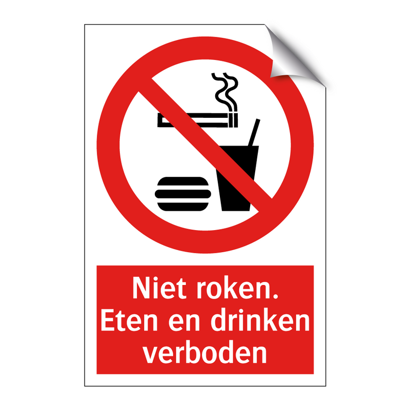 Niet roken. Eten en drinken verboden