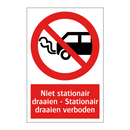 Niet stationair draaien - Stationair draaien verboden