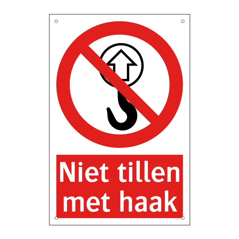 Niet tillen met haak