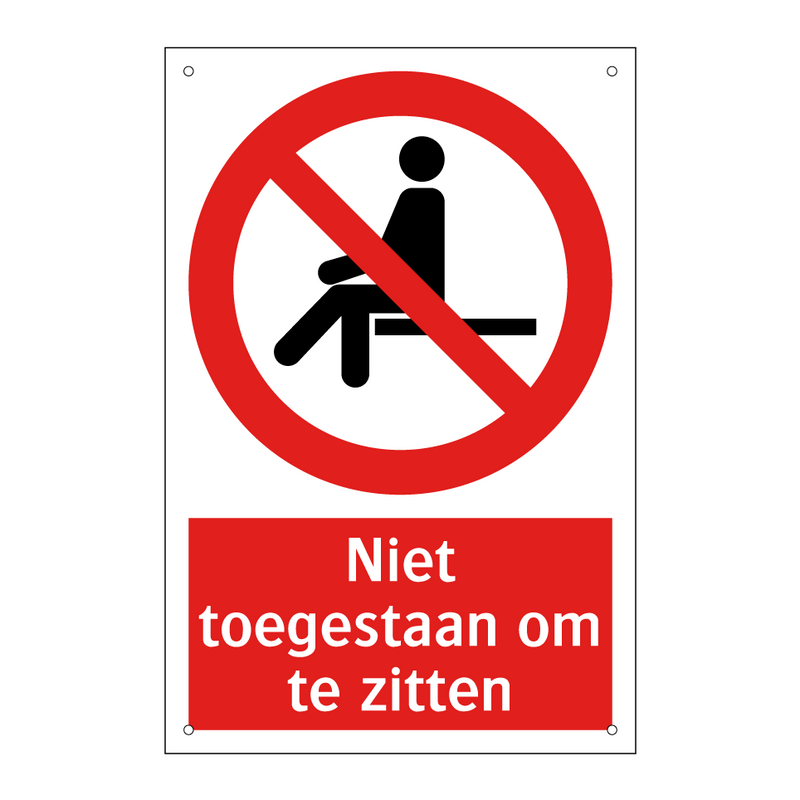 Niet toegestaan om te zitten