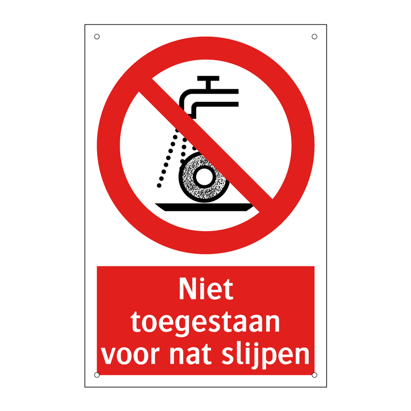 Niet toegestaan voor nat slijpen