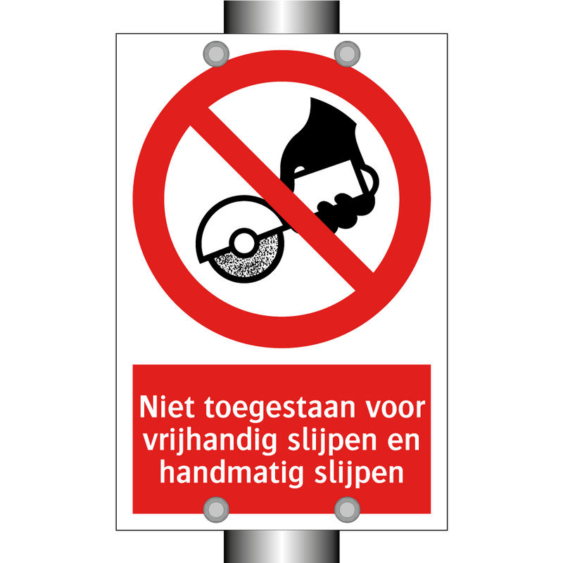 Niet toegestaan voor vrijhandig slijpen en handmatig slijpen