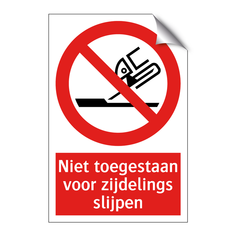 Niet toegestaan voor zijdelings slijpen