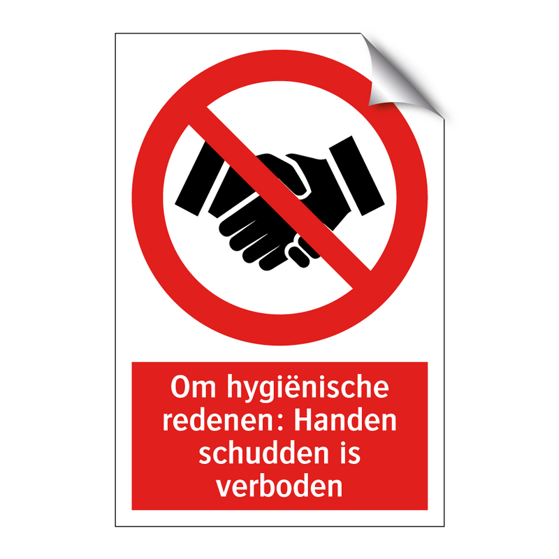 Om hygiënische redenen: Handen schudden is verboden