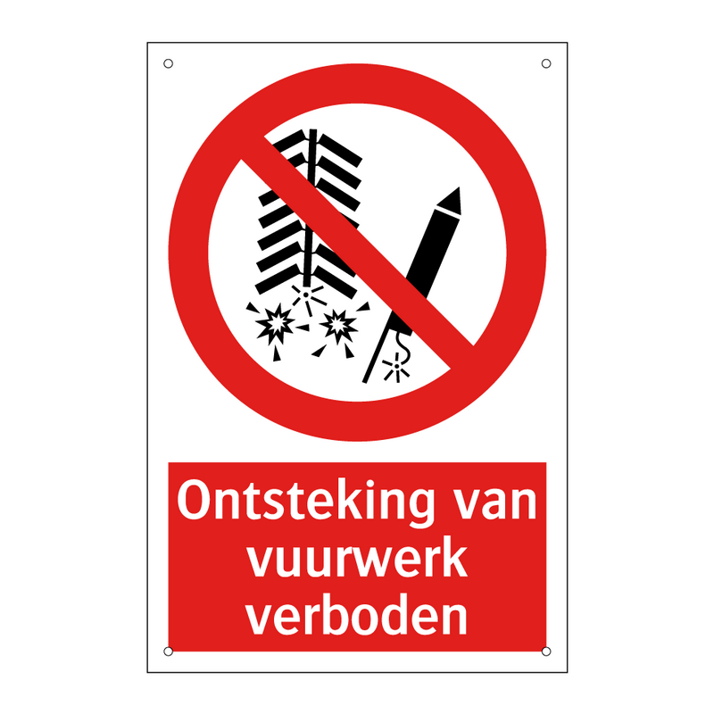 Ontsteking van vuurwerk verboden