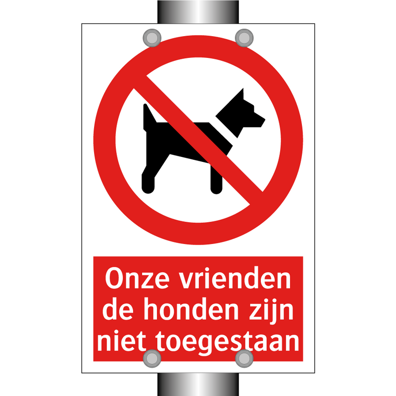 Onze vrienden de honden zijn niet toegestaan