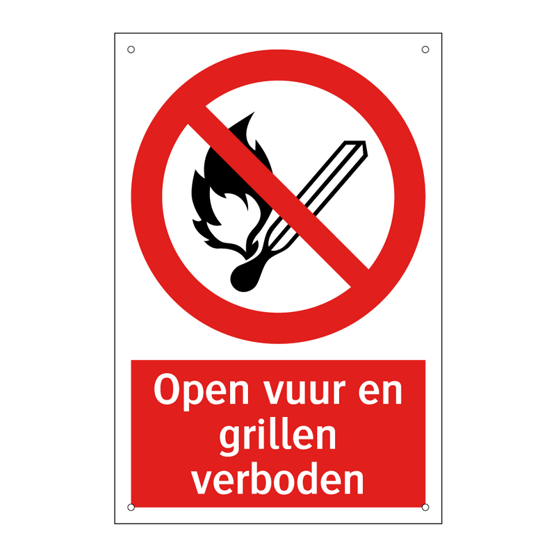 Open vuur en grillen verboden