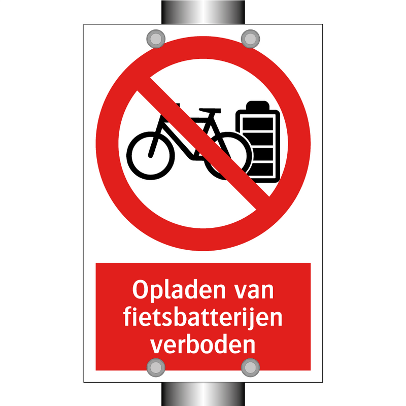 Opladen van fietsbatterijen verboden