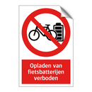 Opladen van fietsbatterijen verboden