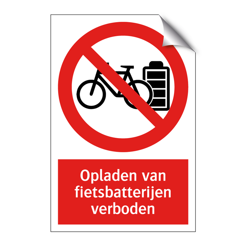 Opladen van fietsbatterijen verboden