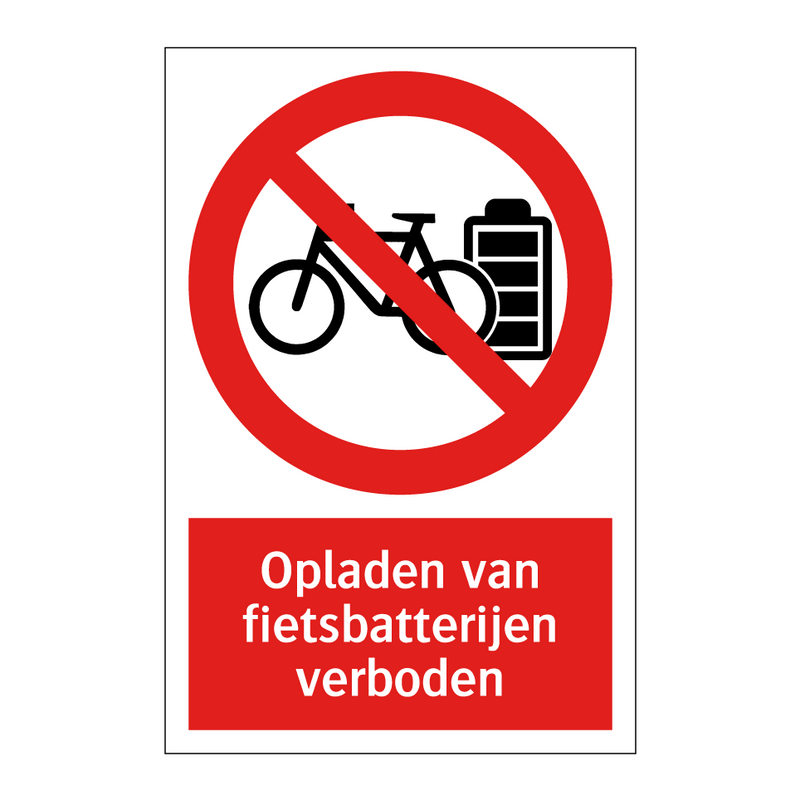 Opladen van fietsbatterijen verboden