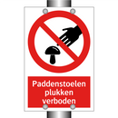 Paddenstoelen plukken verboden