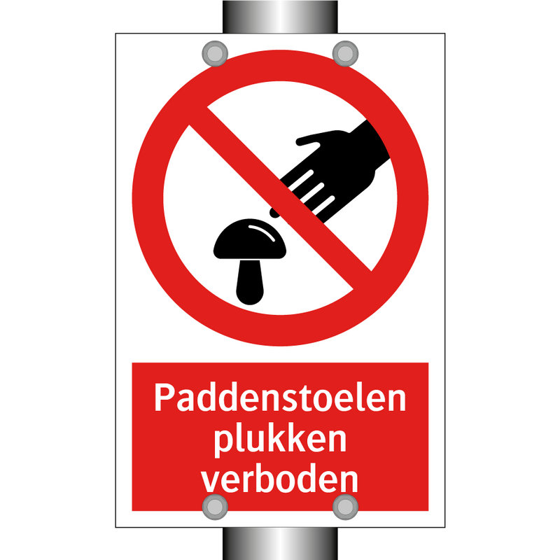 Paddenstoelen plukken verboden