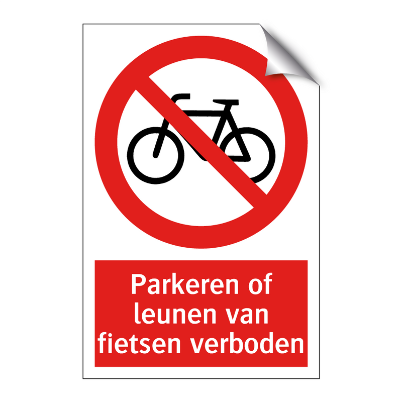 Parkeren of leunen van fietsen verboden