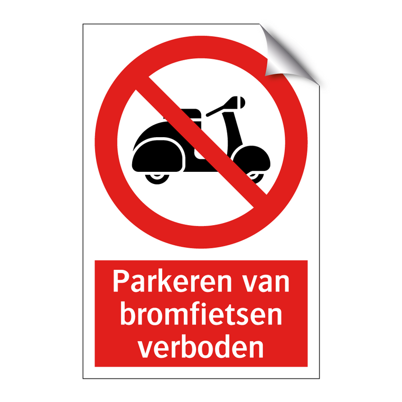Parkeren van bromfietsen verboden
