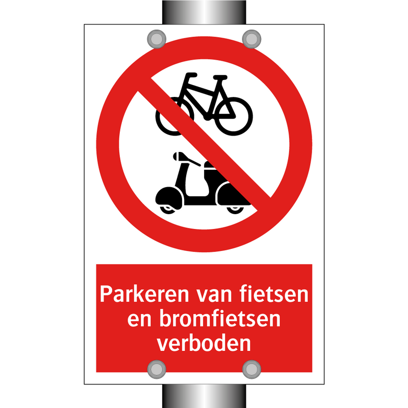 Parkeren van fietsen en bromfietsen verboden