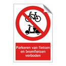 Parkeren van fietsen en bromfietsen verboden