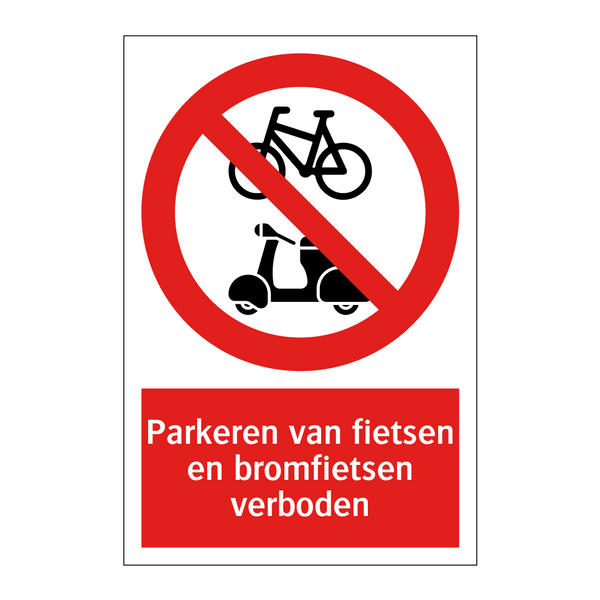 Parkeren van fietsen en bromfietsen verboden