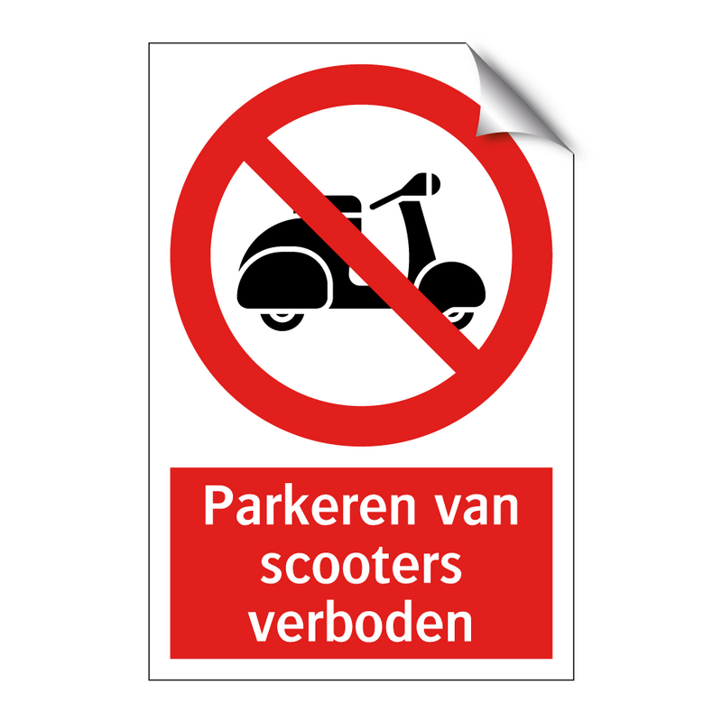 Parkeren van scooters verboden