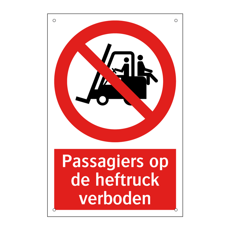 Passagiers op de heftruck verboden