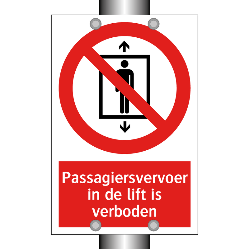 Passagiersvervoer in de lift is verboden