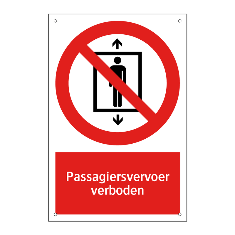 Passagiersvervoer verboden