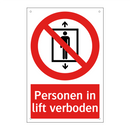Personen in lift verboden