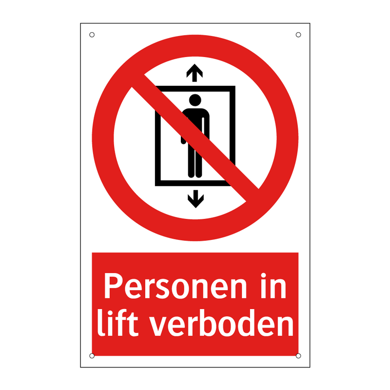 Personen in lift verboden