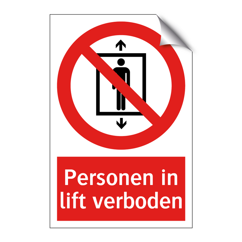 Personen in lift verboden
