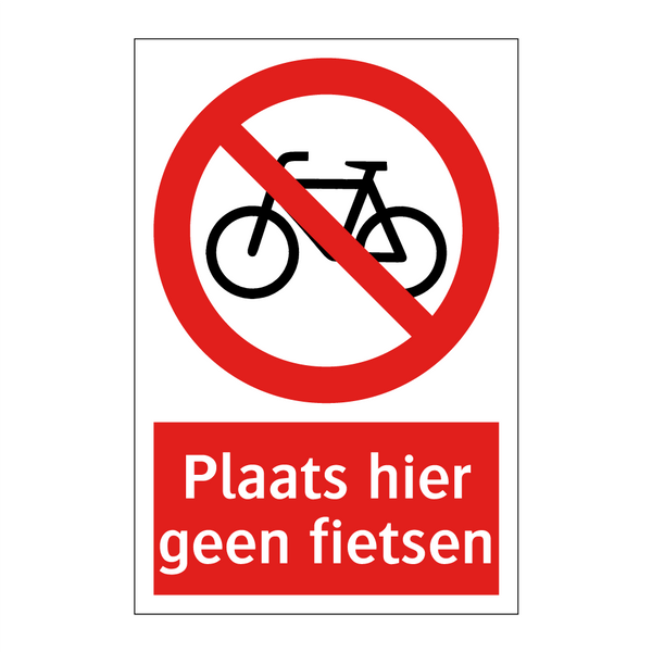 Plaats hier geen fietsen