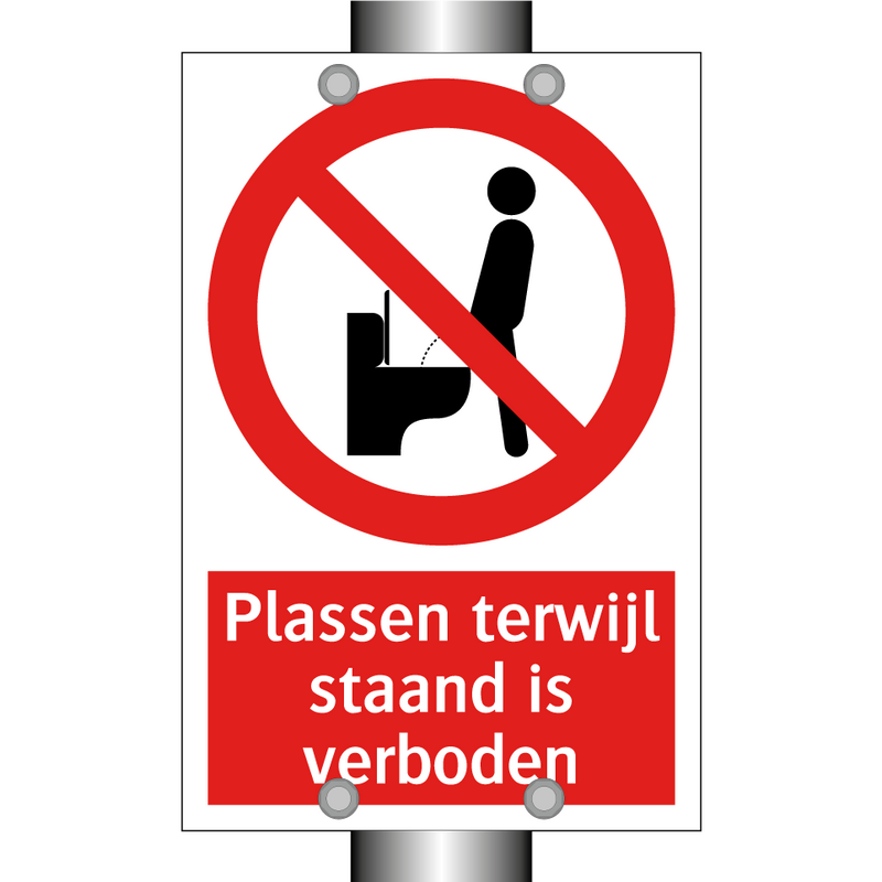 Plassen terwijl staand is verboden