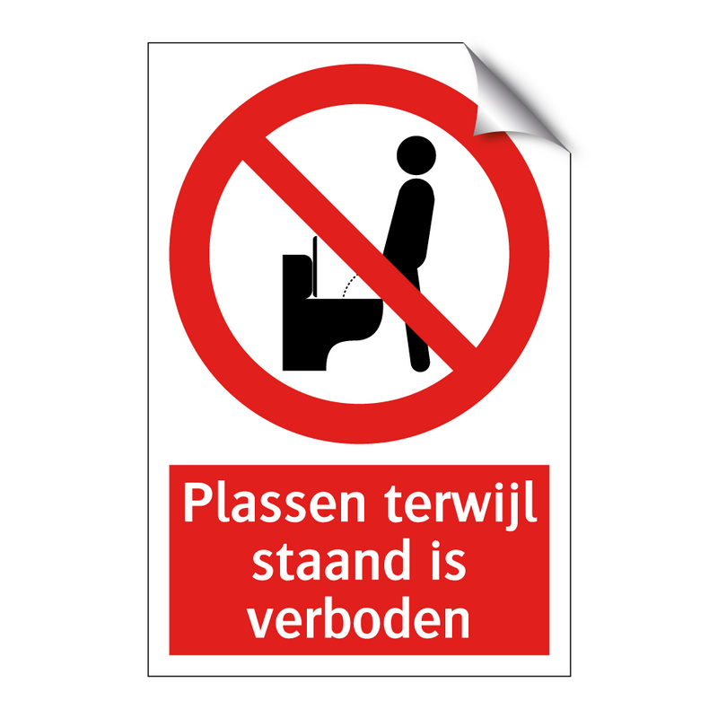 Plassen terwijl staand is verboden