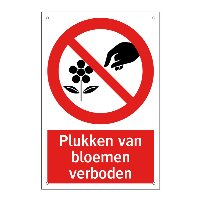Plukken van bloemen verboden