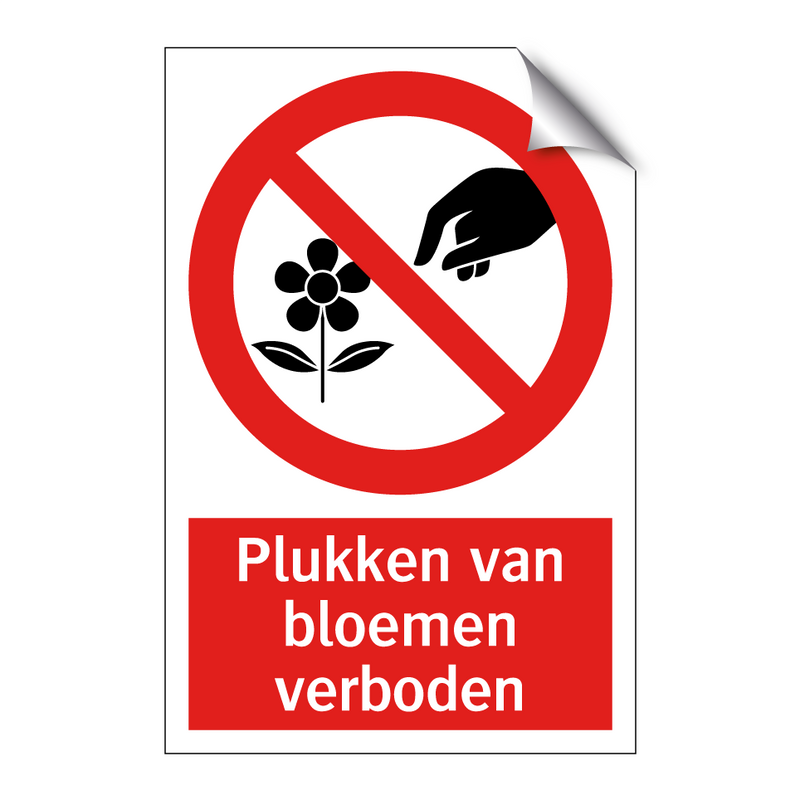Plukken van bloemen verboden