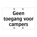 Geen toegang voor campers