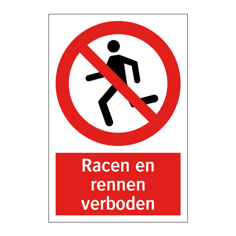 Racen en rennen verboden