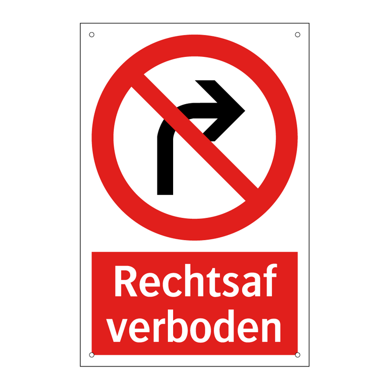 Rechtsaf verboden