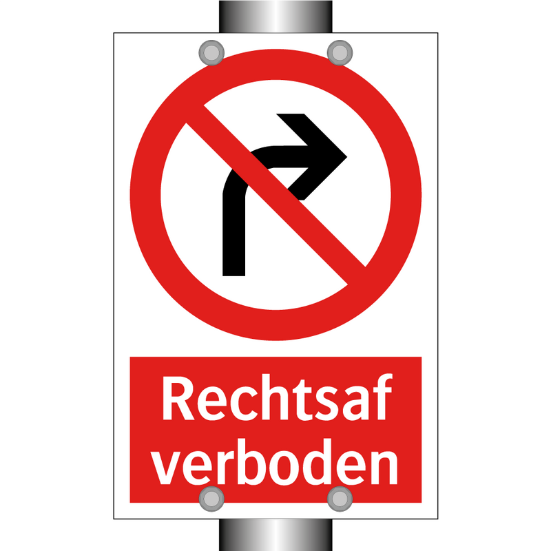 Rechtsaf verboden