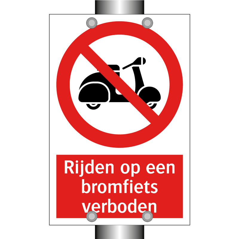 Rijden op een bromfiets verboden