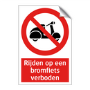 Rijden op een bromfiets verboden